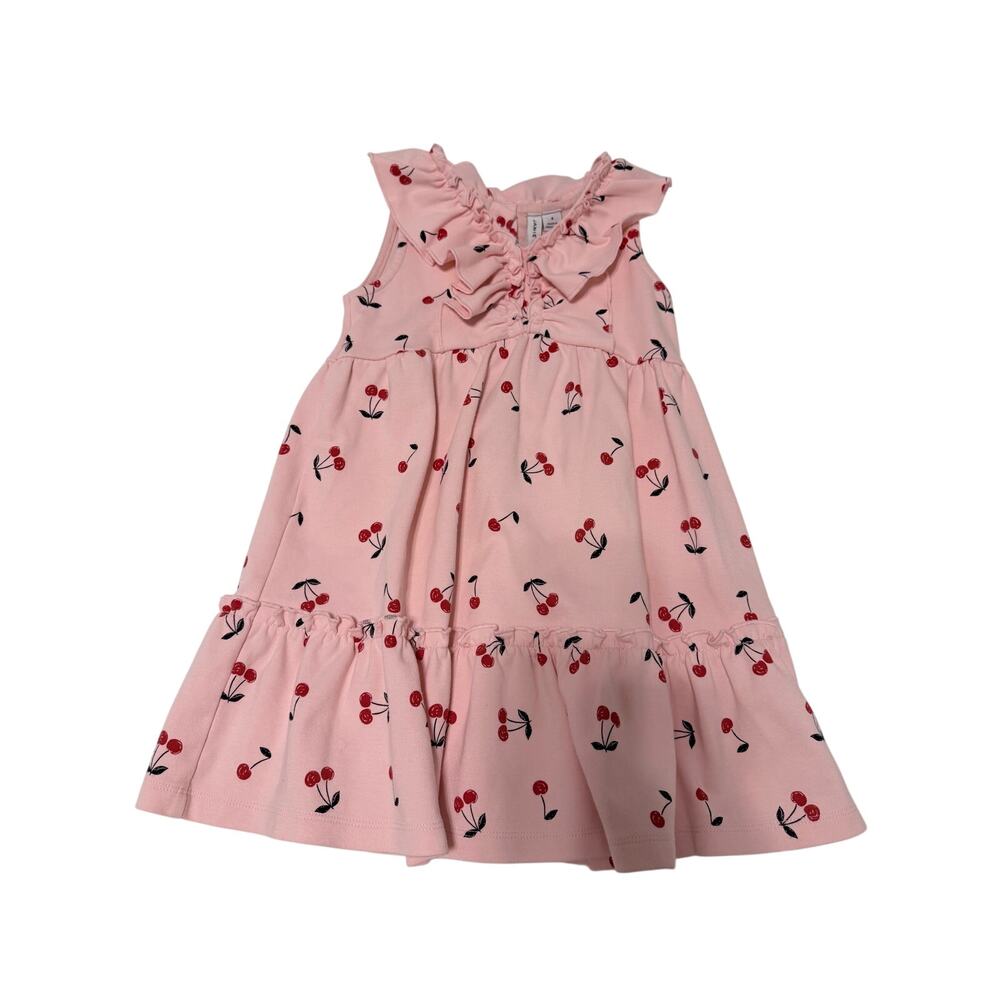 Janie and Jack Short Sleeve Dress Pink Cherries 4T